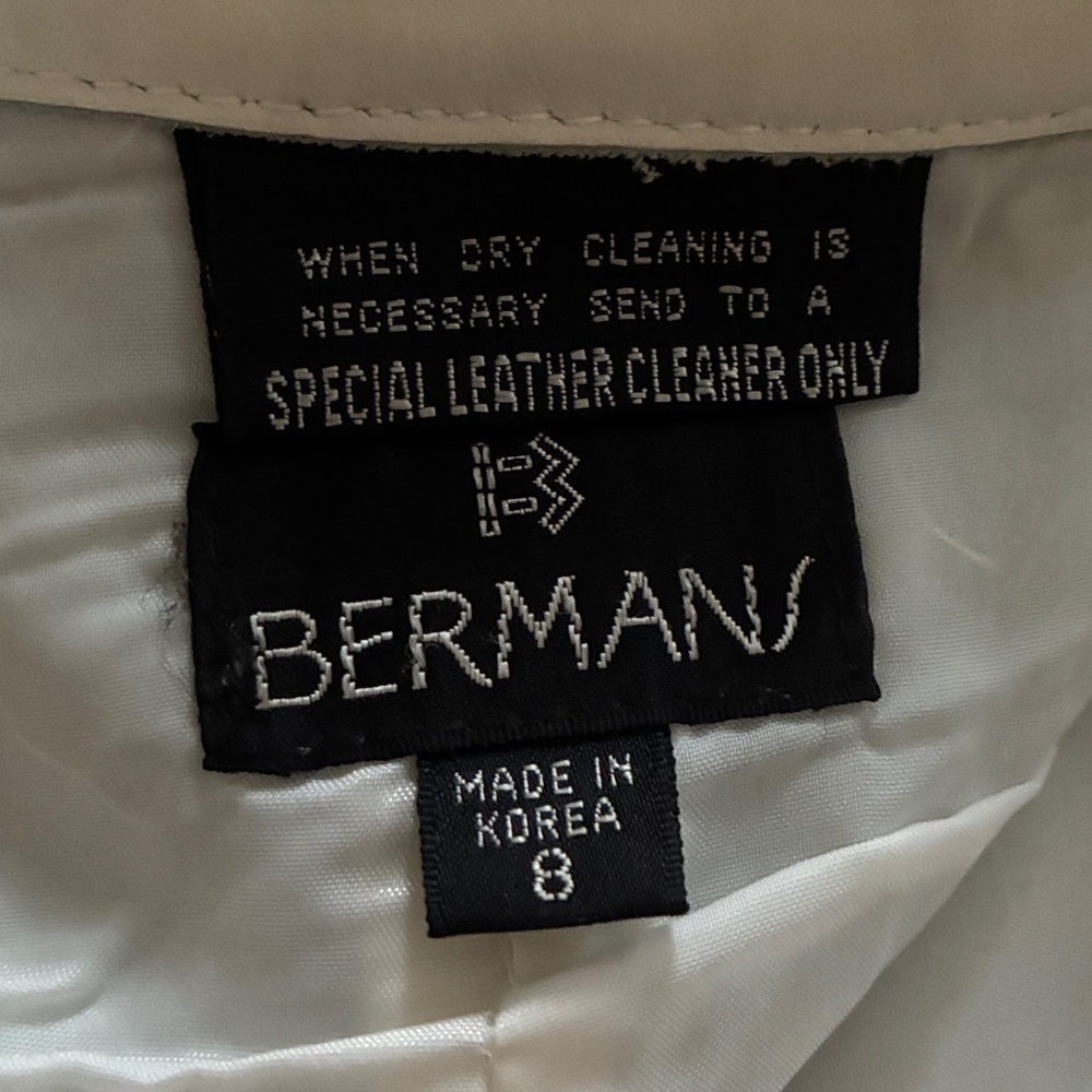 Vintage, Berman’s Cool White Leather Women's Skirt. - Picture 2 of 8